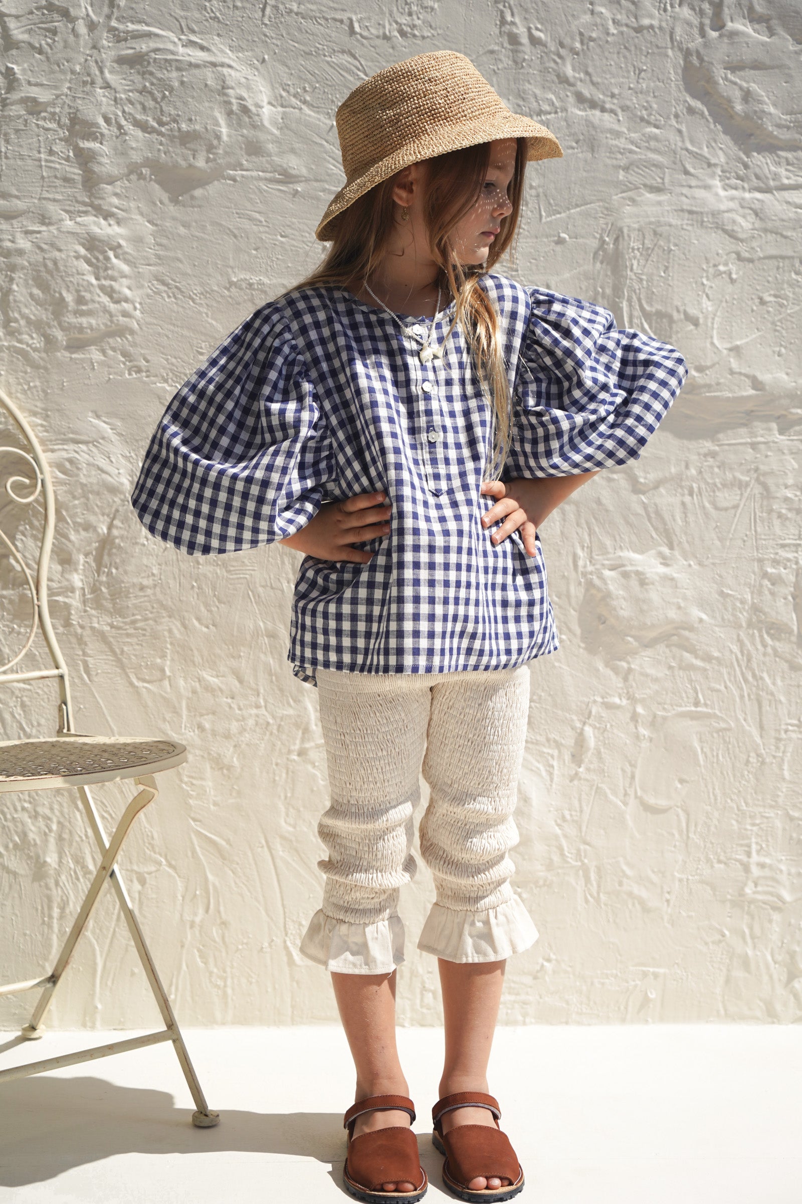 NEW House of Paloma Oracle Kids Blouse Taverna Gingham Check Linen | BIEN BIEN bienbienshop.com