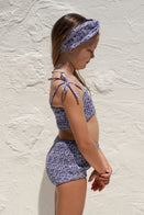 House of Paloma Agnes Kid's Linen Swim Set Florale Navy White Flower