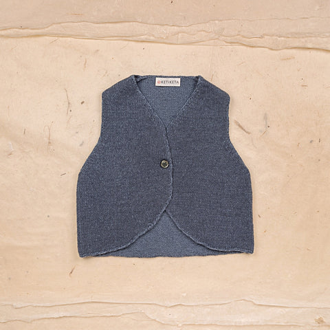 Ketiketa Ananda Baby & Kid's Knit Waistcoat Tempest Blue | BIEN BIEN www.bienbienshop.com