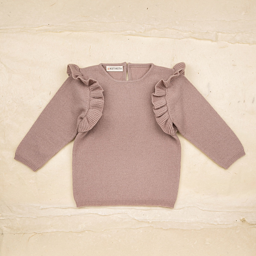 Ketiketa Zoé Baby Sweater Rosewood Wool | BIEN BIEN www.bienbienshop.com