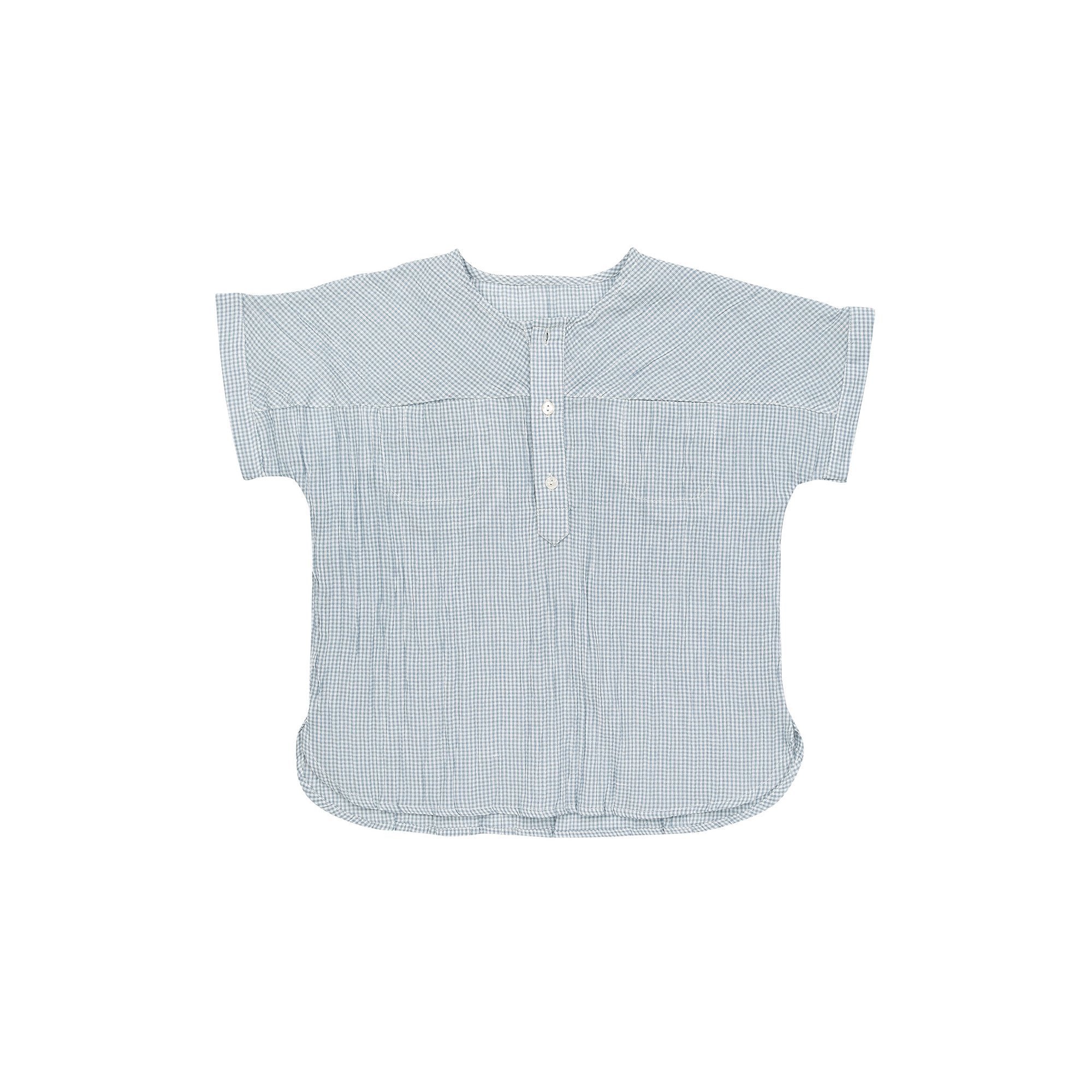 Ketiketa Eole Unisex Kid's Kurta Shirt Blue/White Gingham | BIEN BIEN www.bienbienshop.com