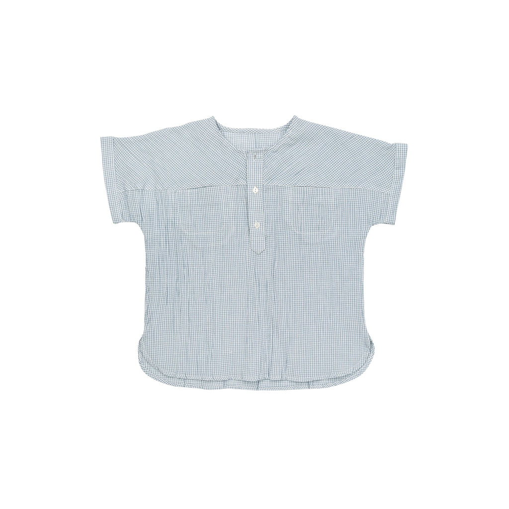 Ketiketa Eole Unisex Kid's Kurta Shirt Blue/White Gingham | BIEN BIEN www.bienbienshop.com