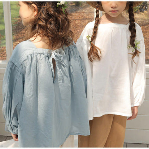 NEW Bien a Bien Sio Kid's Puff Sleeve Blouse Sky | BIEN BIEN bienbienshop.com