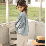 NEW Bien a Bien Sio Kid's Puff Sleeve Blouse Sky | BIEN BIEN bienbienshop.com