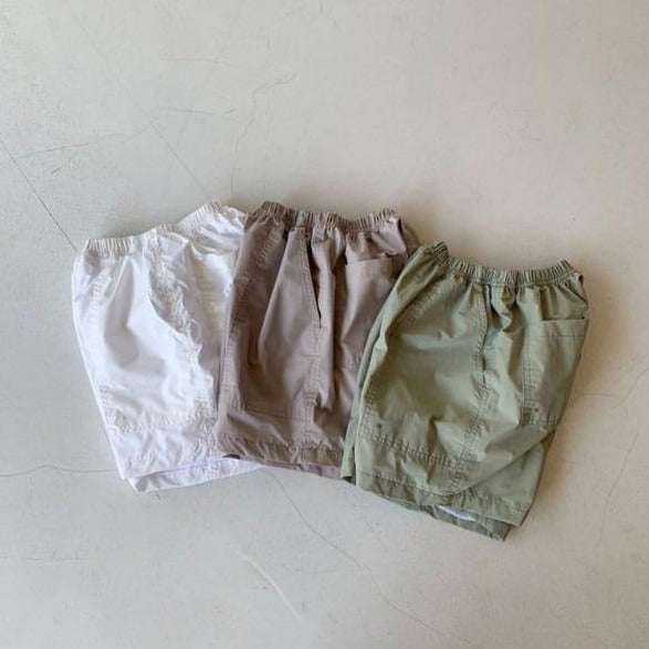 TOE Barber Kid's Swim Trunks Beige Lined | BIEN BIEN