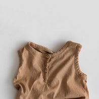 Korean Apparel - Popo Kid's Sleeveless Tee Earth Brown Cotton | BIEN BIEN bienbienshop.com