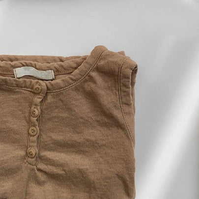 Korean Apparel - Popo Kid's Sleeveless Tee Earth Brown Cotton | BIEN BIEN bienbienshop.com