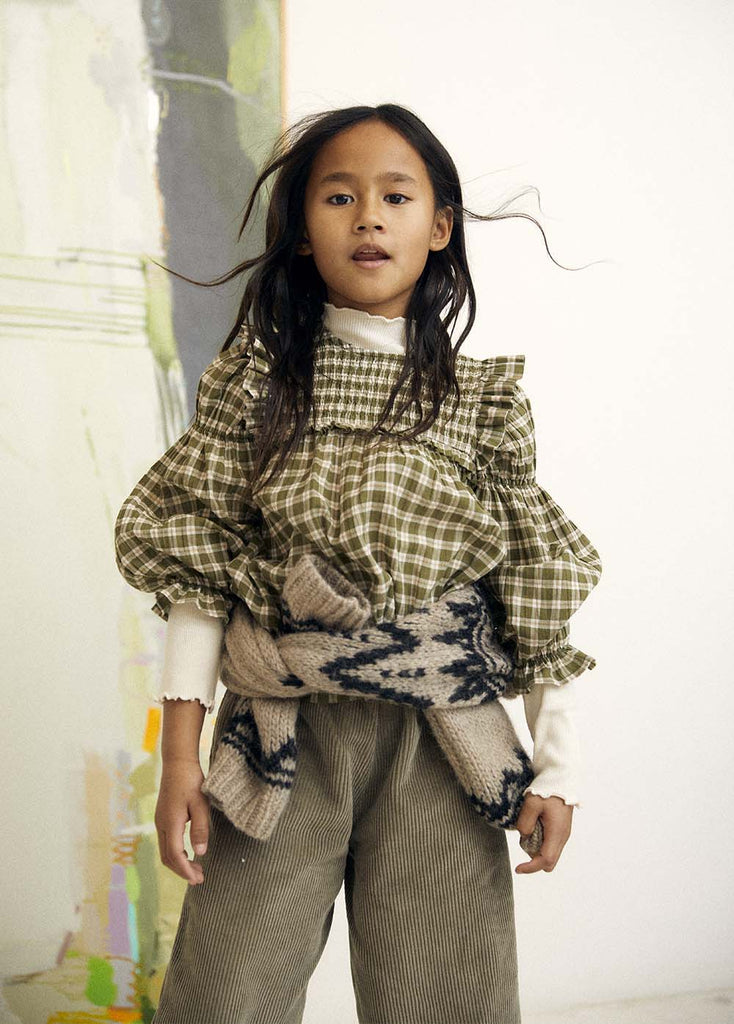 NEW The New Society Betsy Kid's Long Sleeve Mock Neck Tee Natural | BIEN BIEN bienbienshop.com