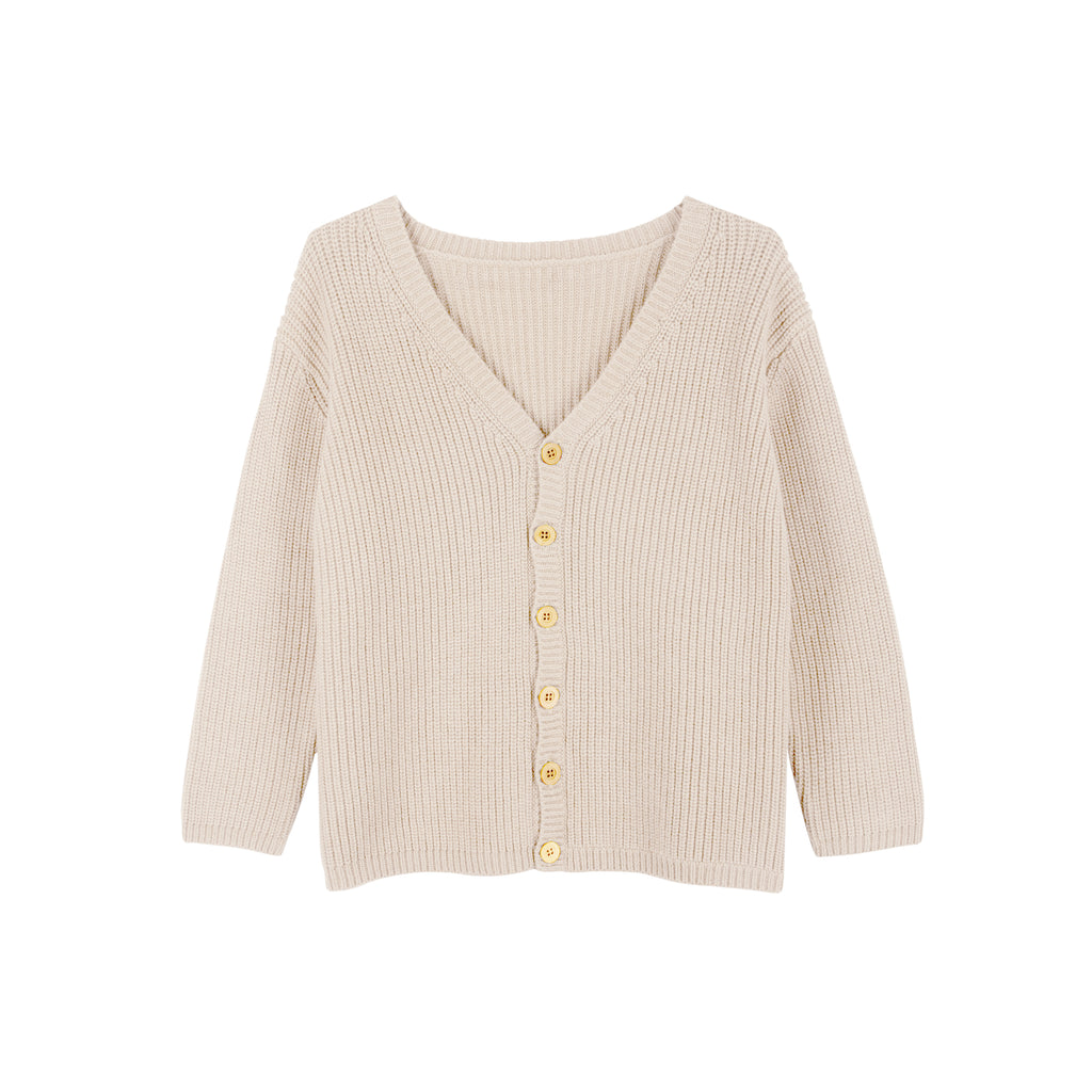 Le Petit Germain Leo Unisex Baby & Kid's V-Neck Cardigan Powder | BIEN BIEN www.bienbienshop.com