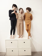 Le Petit Germain Emile Baby & Kid's Unisex Knit Legging Black Sand | BIEN BIEN www.bienbienshop.com