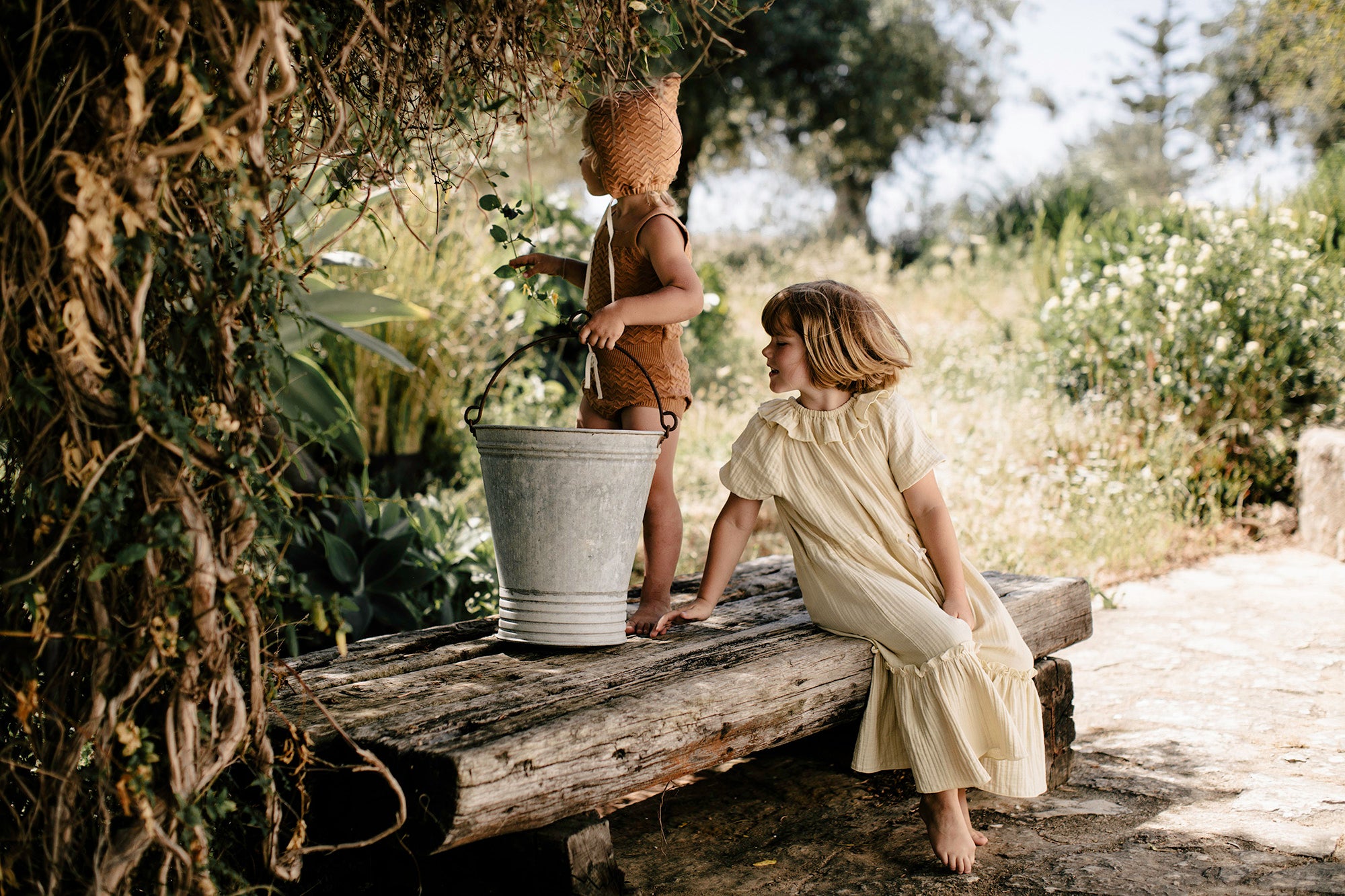 Liilu Clara Baby & Kid's Maxi Dress Honey Organic Cotton | BIEN BIEN www.bienbienshop.com