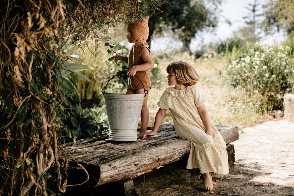 Liilu Clara Baby & Kid's Maxi Dress Honey Organic Cotton | BIEN BIEN www.bienbienshop.com