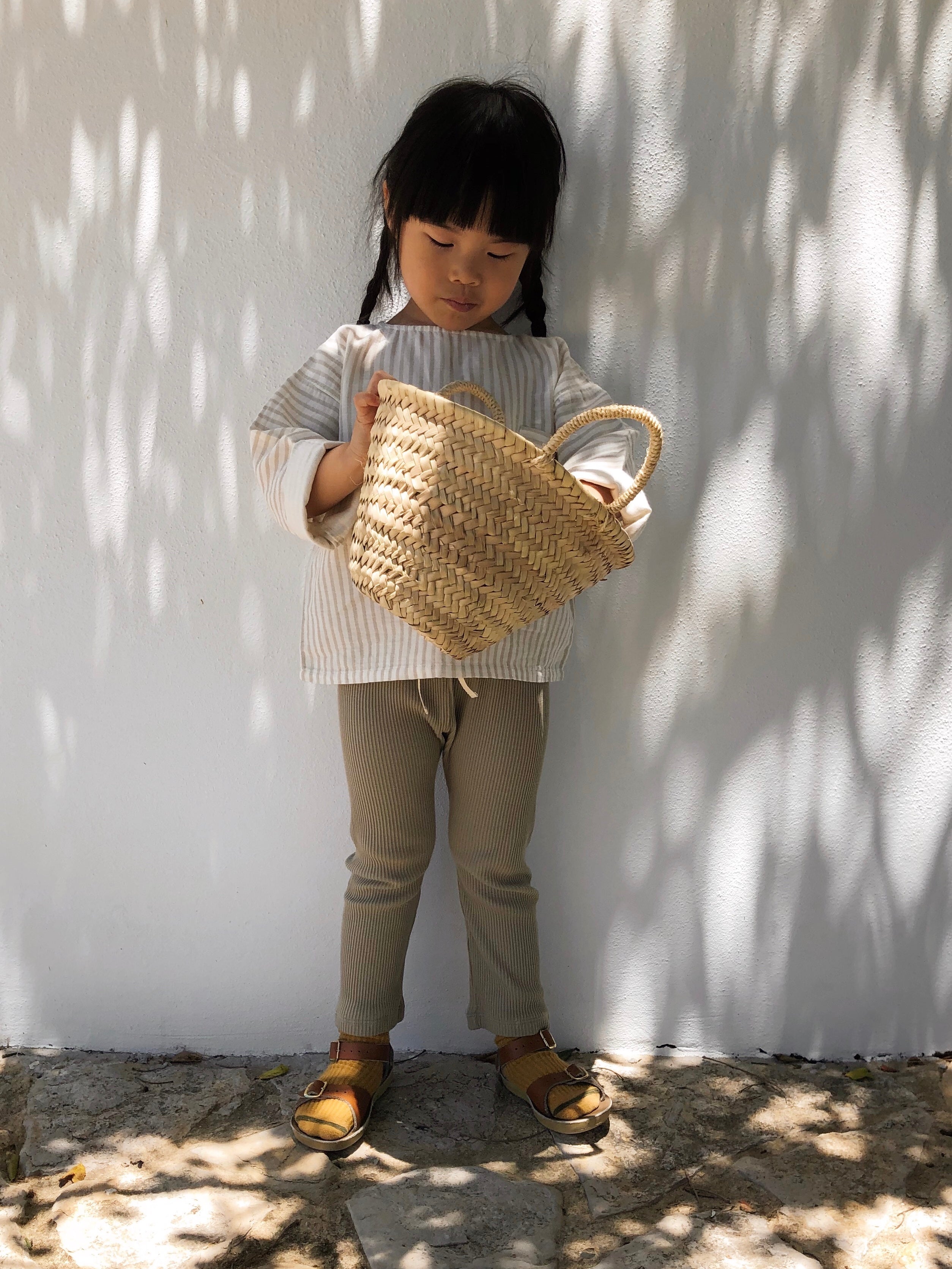 Liilu Ribbed Baby & Kid's Slim Legging Dry Sage Green Organic | BIEN BIEN www.bienbienshop.com
