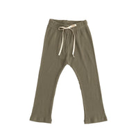 Liilu Ribbed Baby & Kid's Slim Legging Dry Sage Green Organic | BIEN BIEN www.bienbienshop.com