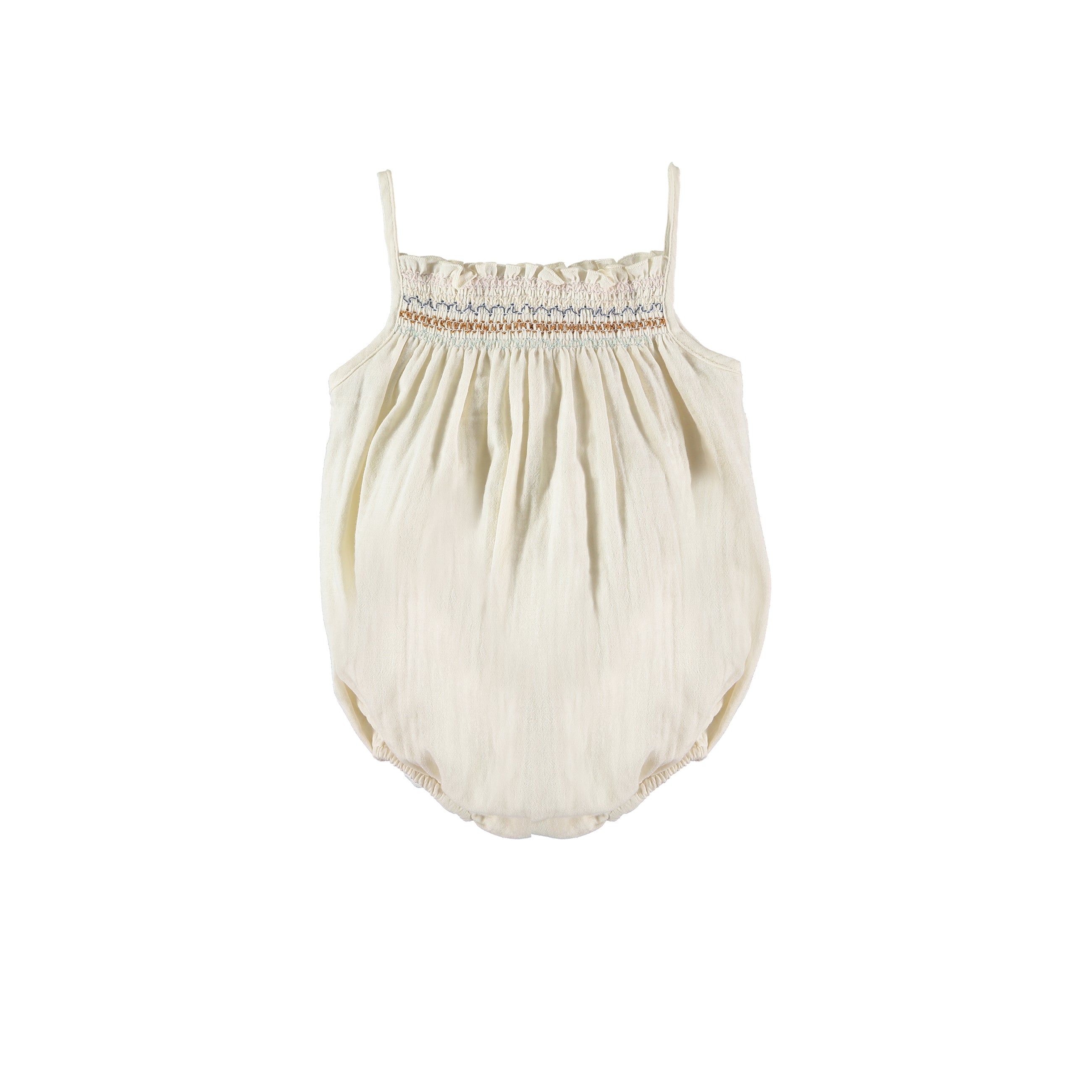 Liilu Smocked Romper Cru Natural | Organic Cotton | BIEN BIEN www.bienbienshop.com