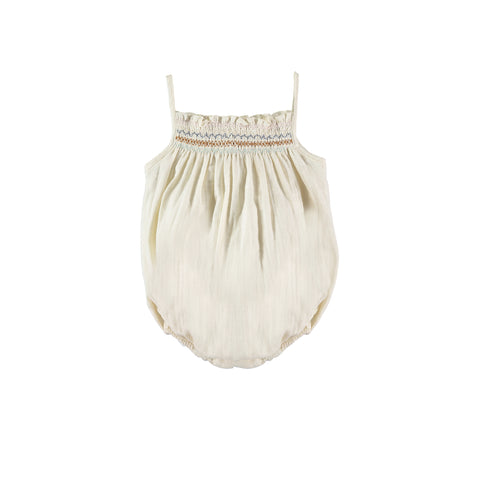 Liilu Smocked Romper Cru Natural | Organic Cotton | BIEN BIEN www.bienbienshop.com