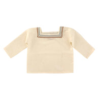 Liilu Oversized Baby & Kid's Embroidered Folk Shirt Milk Organic Cotton | BIEN BIEN www.bienbienshop.com