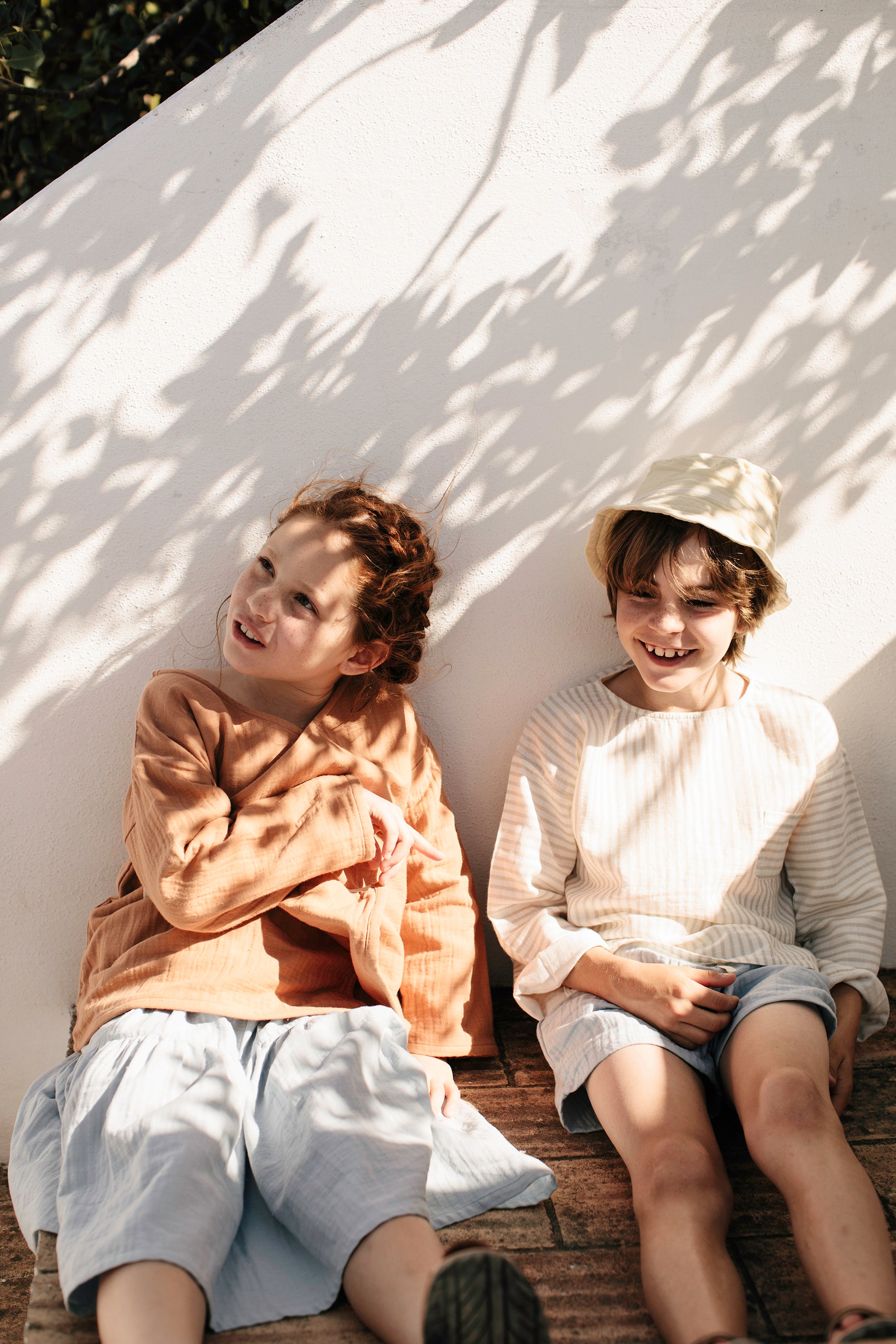 Liilu Ovidiu Long Sleeve Unisex Shirt Sandy Stripe Organic Cotton | BIEN BIEN www.bienbienshop.com