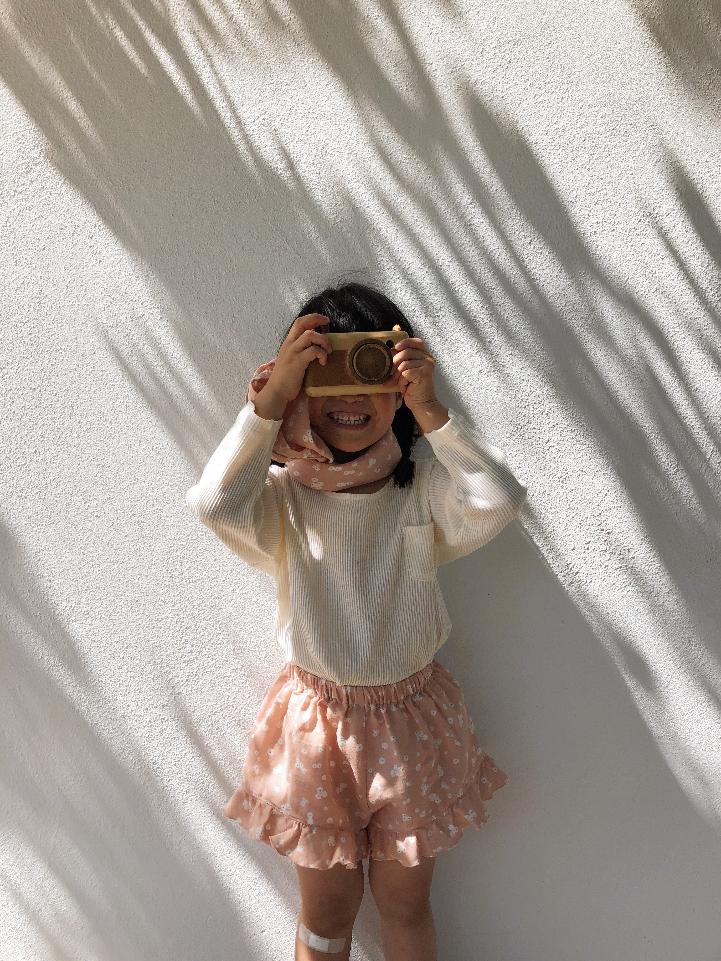 Liilu Sarah Baby & Kid's Ruffle Shorts Petal Pink Organic Cotton | BIEN BIEN www.bienbienshop.com