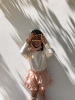Liilu Sarah Baby & Kid's Ruffle Shorts Petal Pink Organic Cotton | BIEN BIEN www.bienbienshop.com