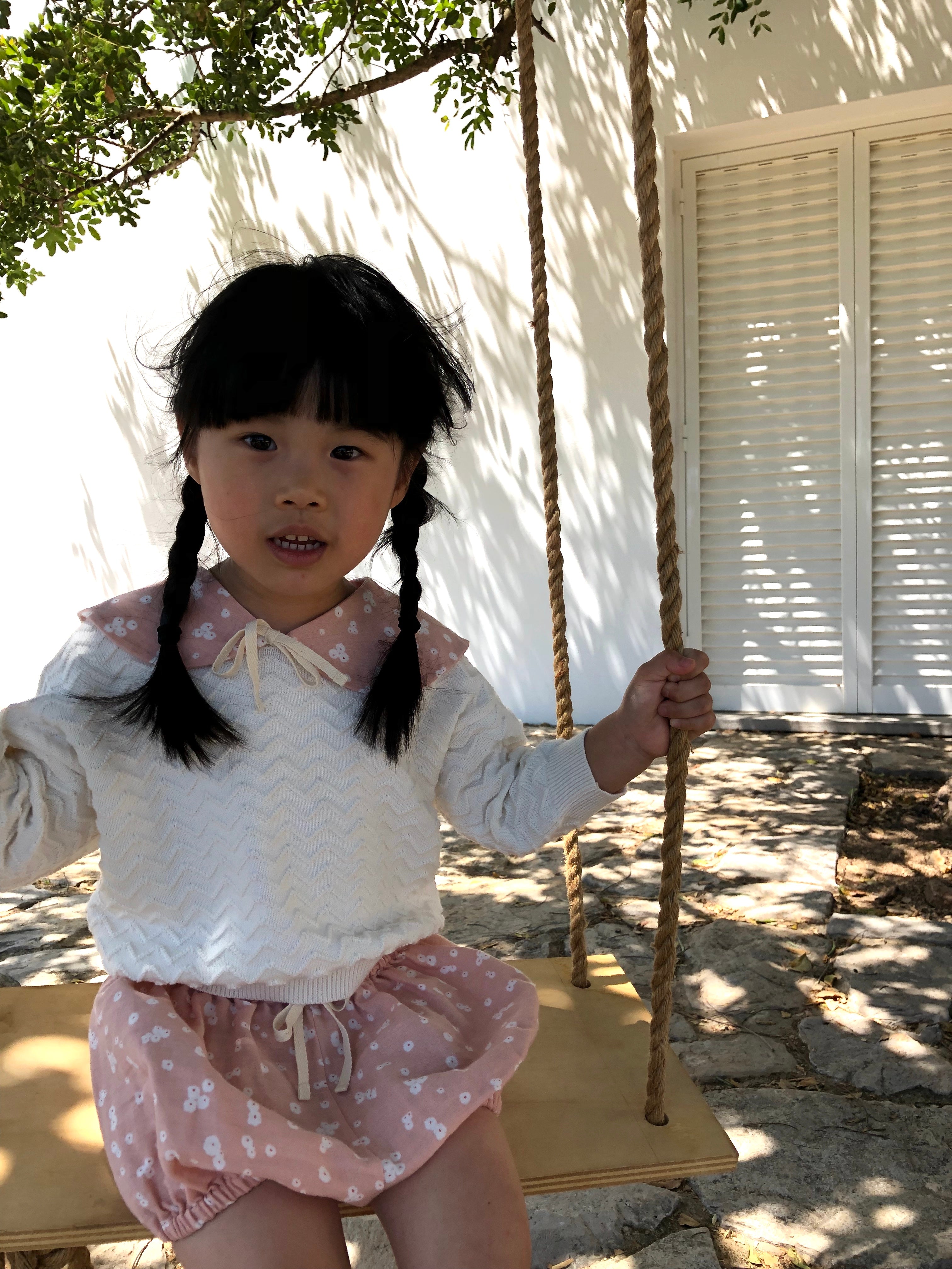 Liilu Chevron Knit Baby & Kid's Sweater Milk Ivory Organic | BIEN BIEN www.bienbienshop.com