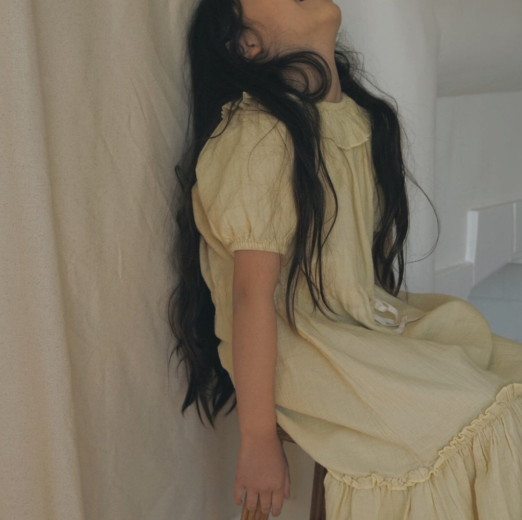 Liilu Clara Baby & Kid's Maxi Dress Honey Organic Cotton | BIEN BIEN www.bienbienshop.com