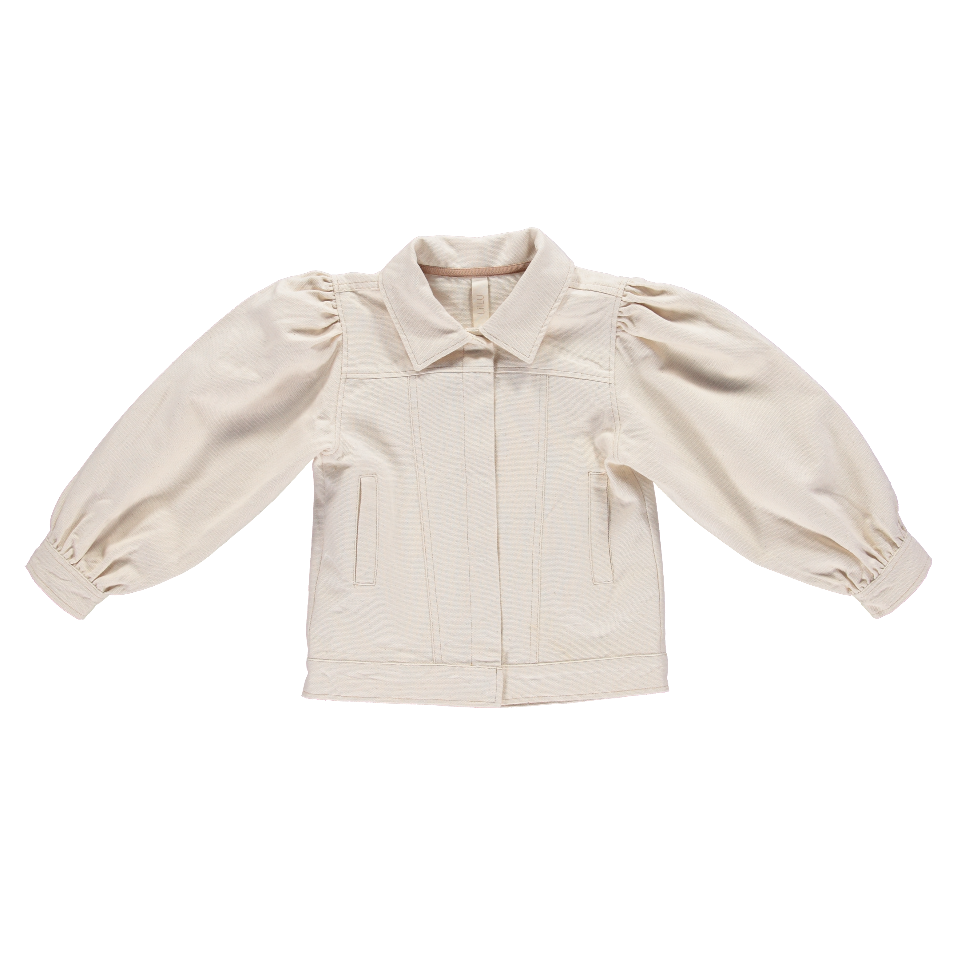 NEW LiiLU Denim Petra Puff Sleeve Kid's Jacket Ecru | BIEN BIEN bienbienshop.com