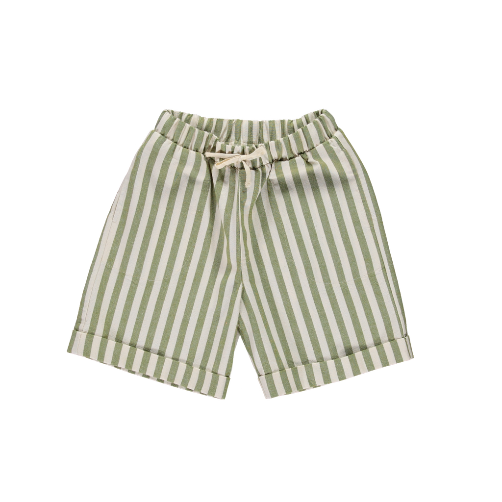 NEW LiiLU Kid's Pull-On Bermuda Short Olive Stripe  BIEN BIEN bienbienshop.com