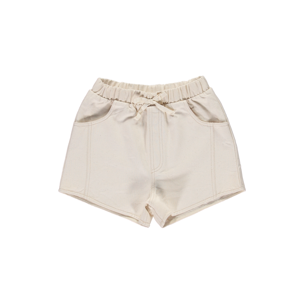 NEW LiiLU Kid's Pull-On Jean Shorts Ecru Natural Off-White  BIEN BIEN