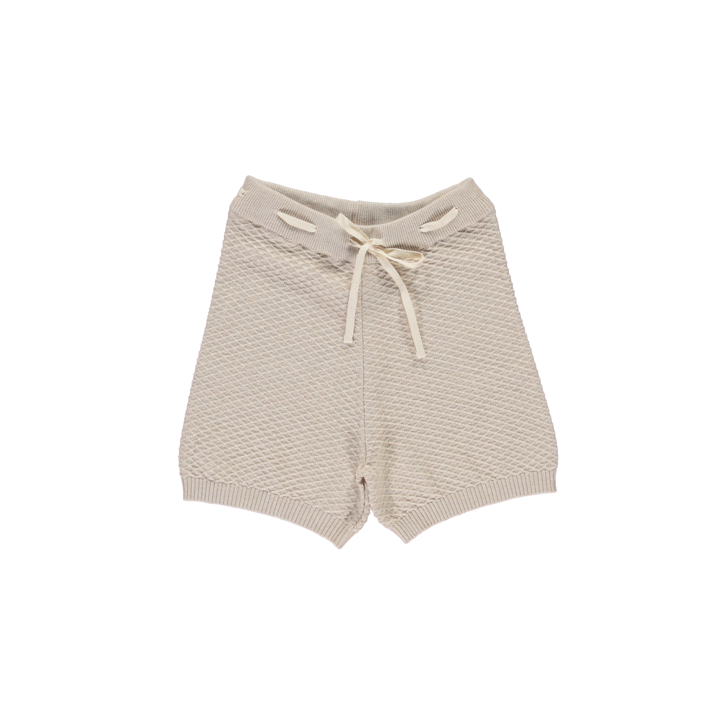 NEW LiiLU Kid's Textured Knit Shorts Beige Melange | BIEN BIEN bienbienshop.com