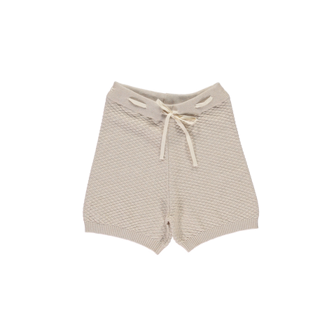 NEW LiiLU Kid's Textured Knit Shorts Beige Melange | BIEN BIEN bienbienshop.com