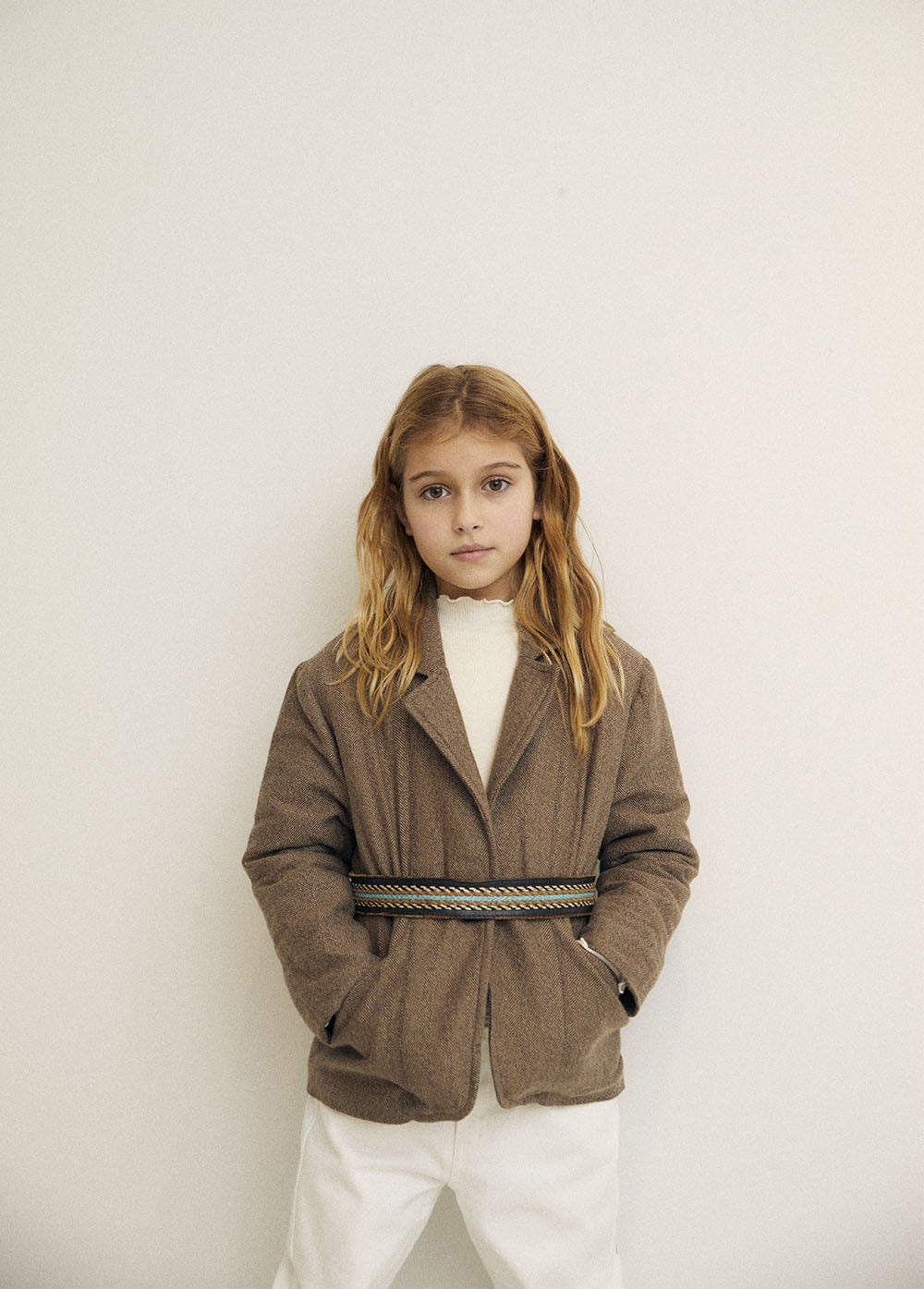 NEW The New Society Betsy Kid's Long Sleeve Mock Neck Tee Natural | BIEN BIEN bienbienshop.com