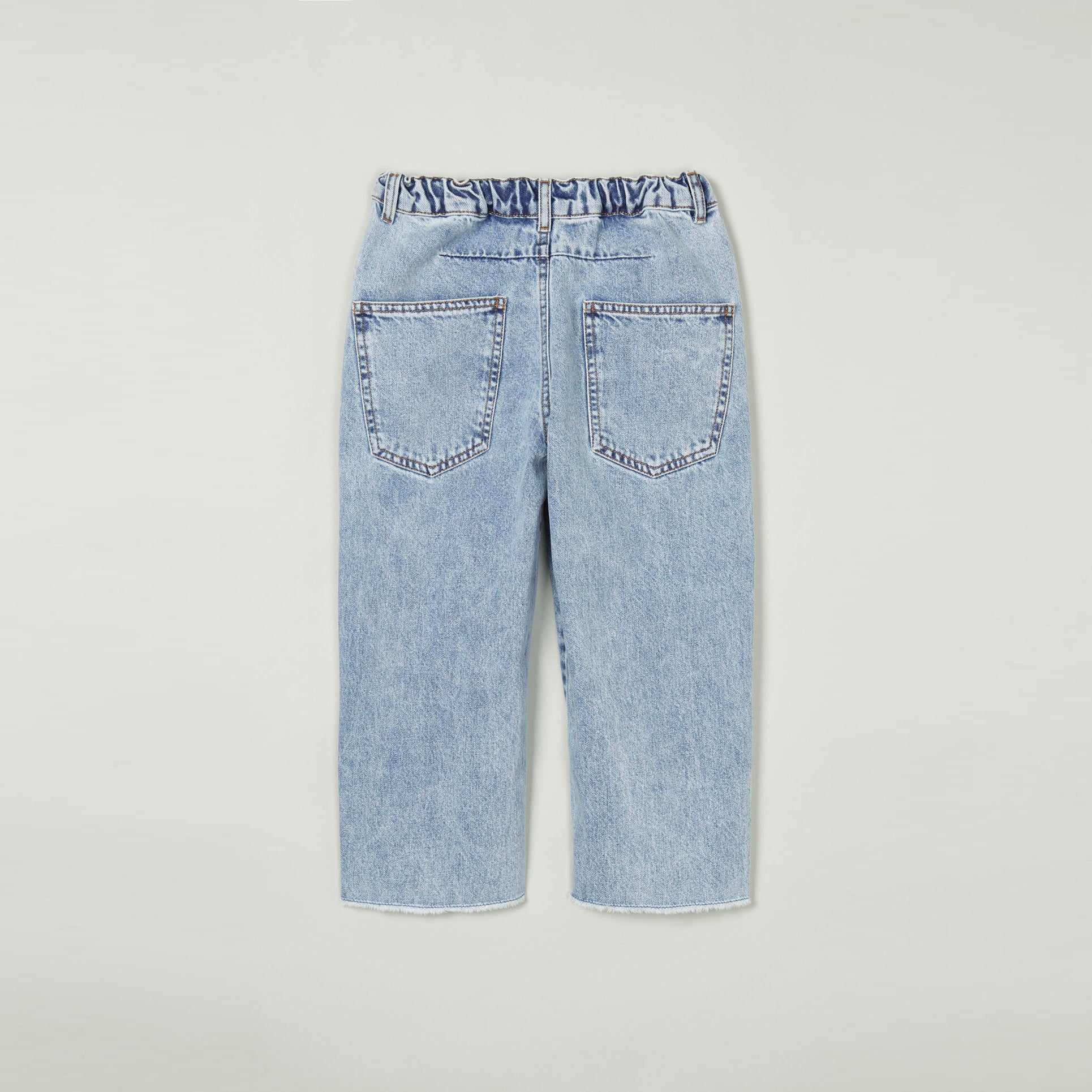 Main Story Kid's Straight Jean Cut Off Denim Fadeout Blue | BIEN BIEN