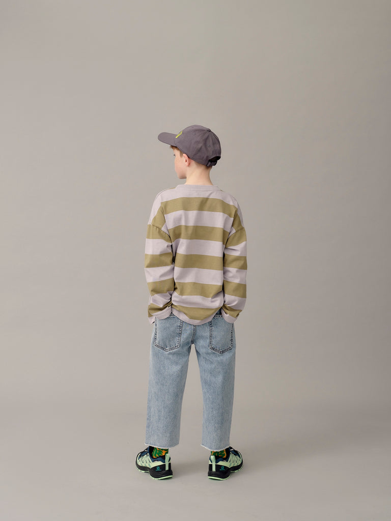 Main Story Kid's Straight Jean Cut Off Denim Fadeout Blue | BIEN BIEN