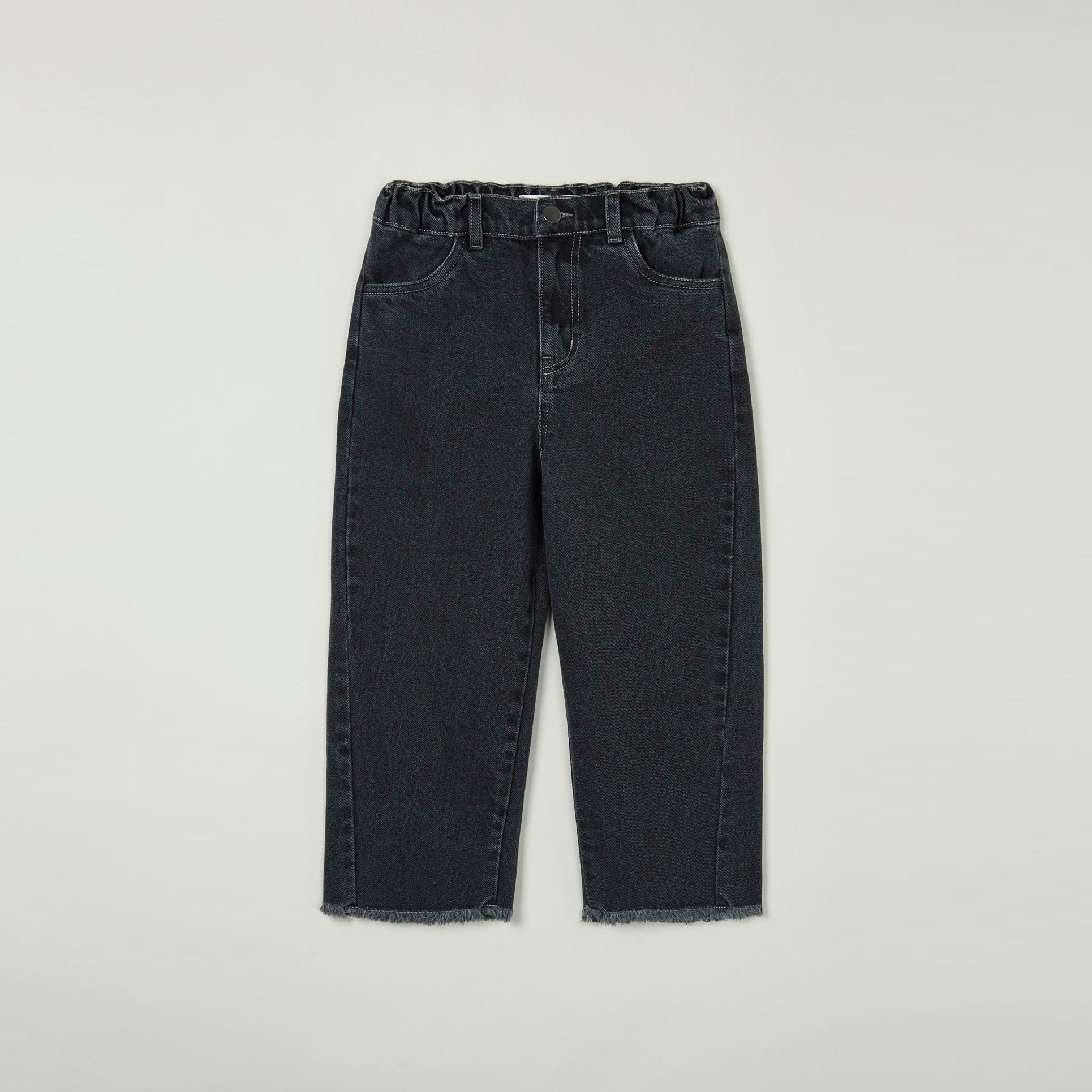 Main Story Kid's Straight Jean Cut Off Denim Washed Black | BIEN BIEN bienbienshop.com