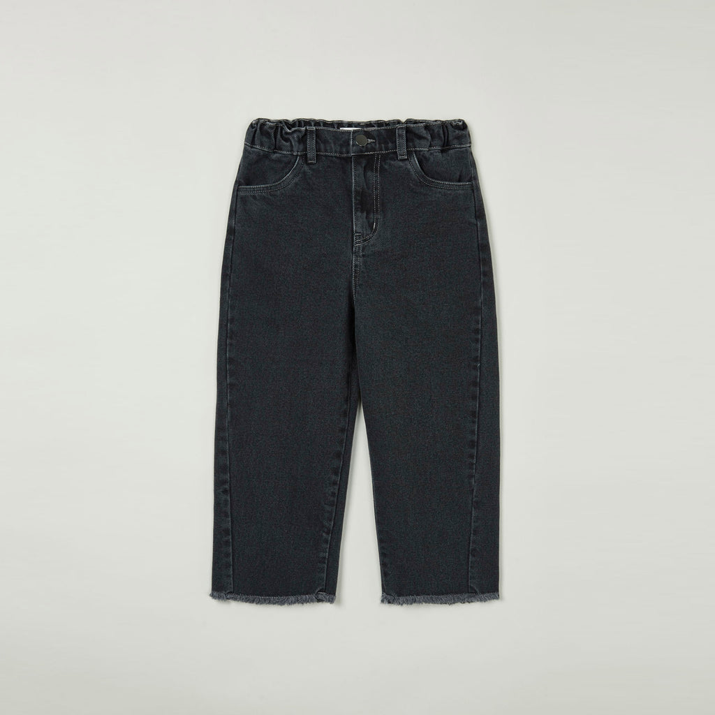 Main Story Kid's Straight Jean Cut Off Denim Washed Black | BIEN BIEN bienbienshop.com