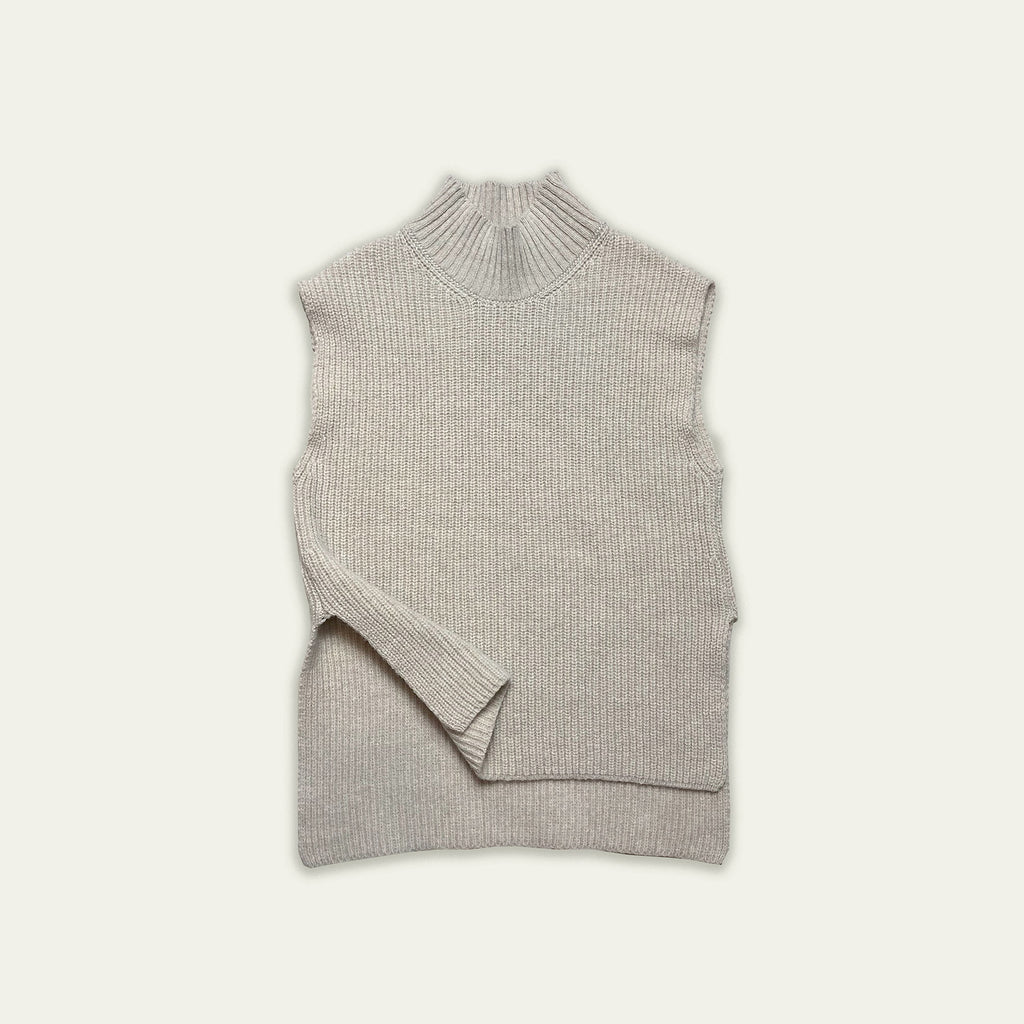 NEW Main Story UK Kids Funnel Sweater Vest Cream Marl | BIEN BIEN bienbienshop.com