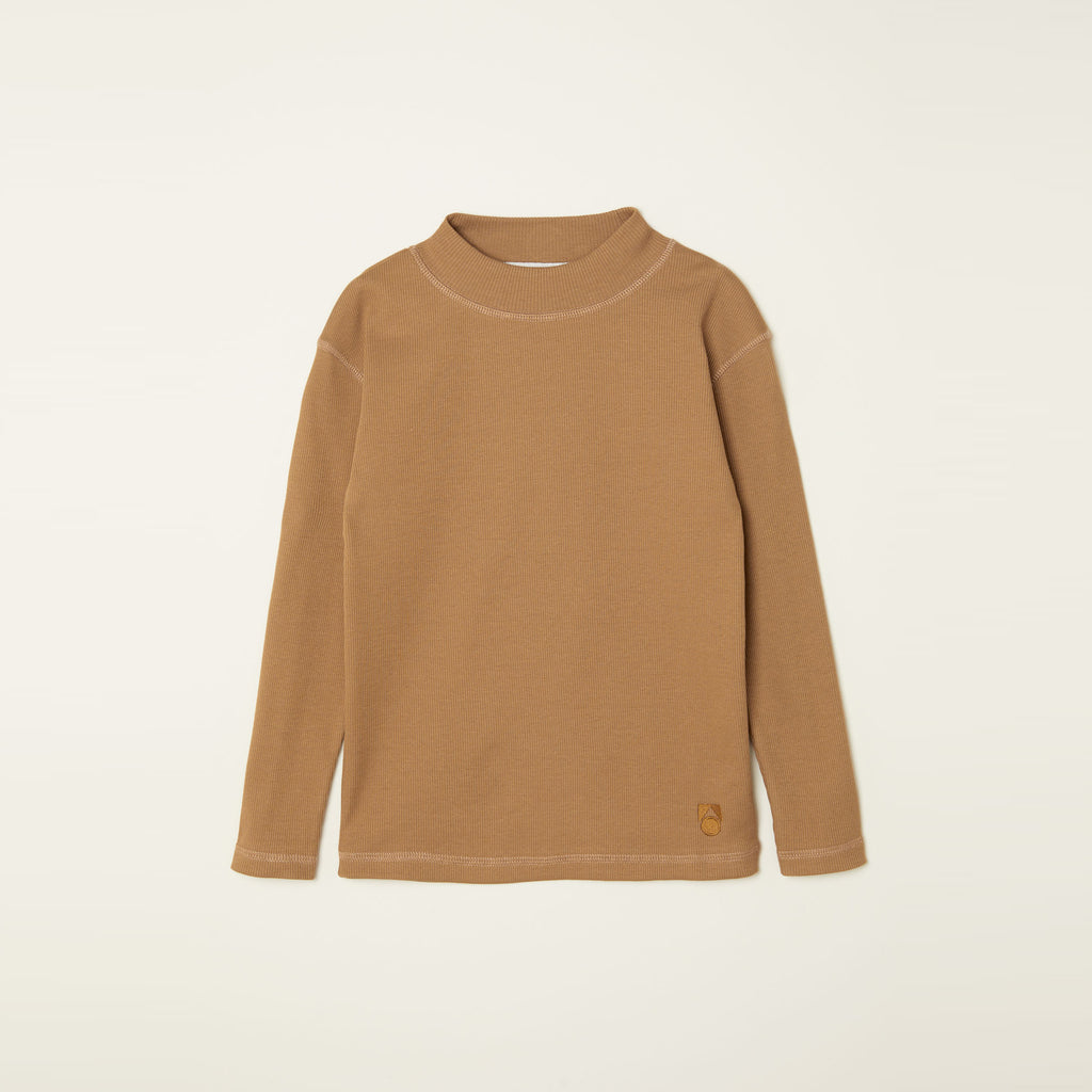 NEW Main Story UK Kid's Long Sleeve Rib Top Walnut | BIEN BIEN bienbienshop.com