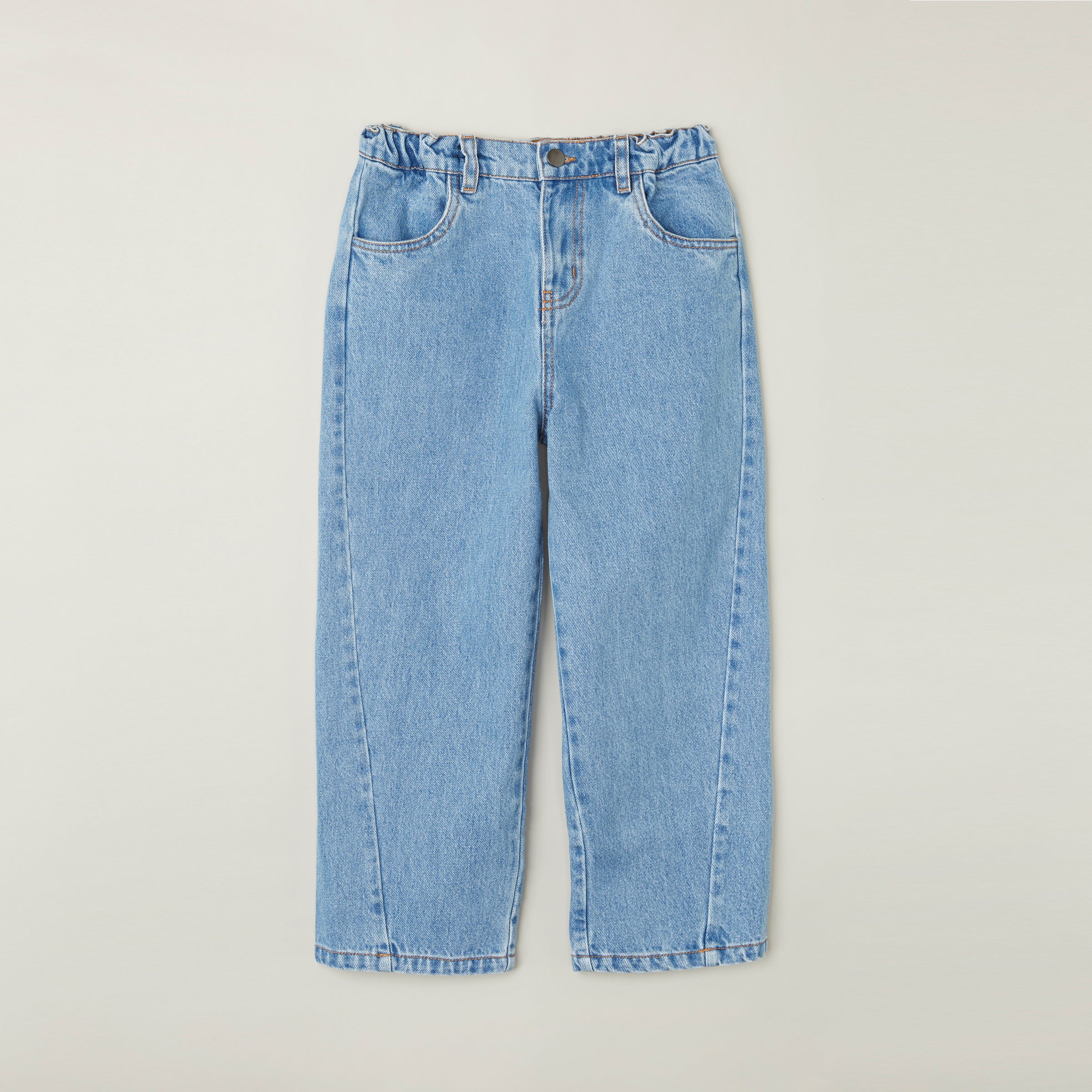 Main Story UK Kid's Loose Curved Leg Elastic Waist Jean Stonewashed Blue | BIEN BIEN bienbienshop.com