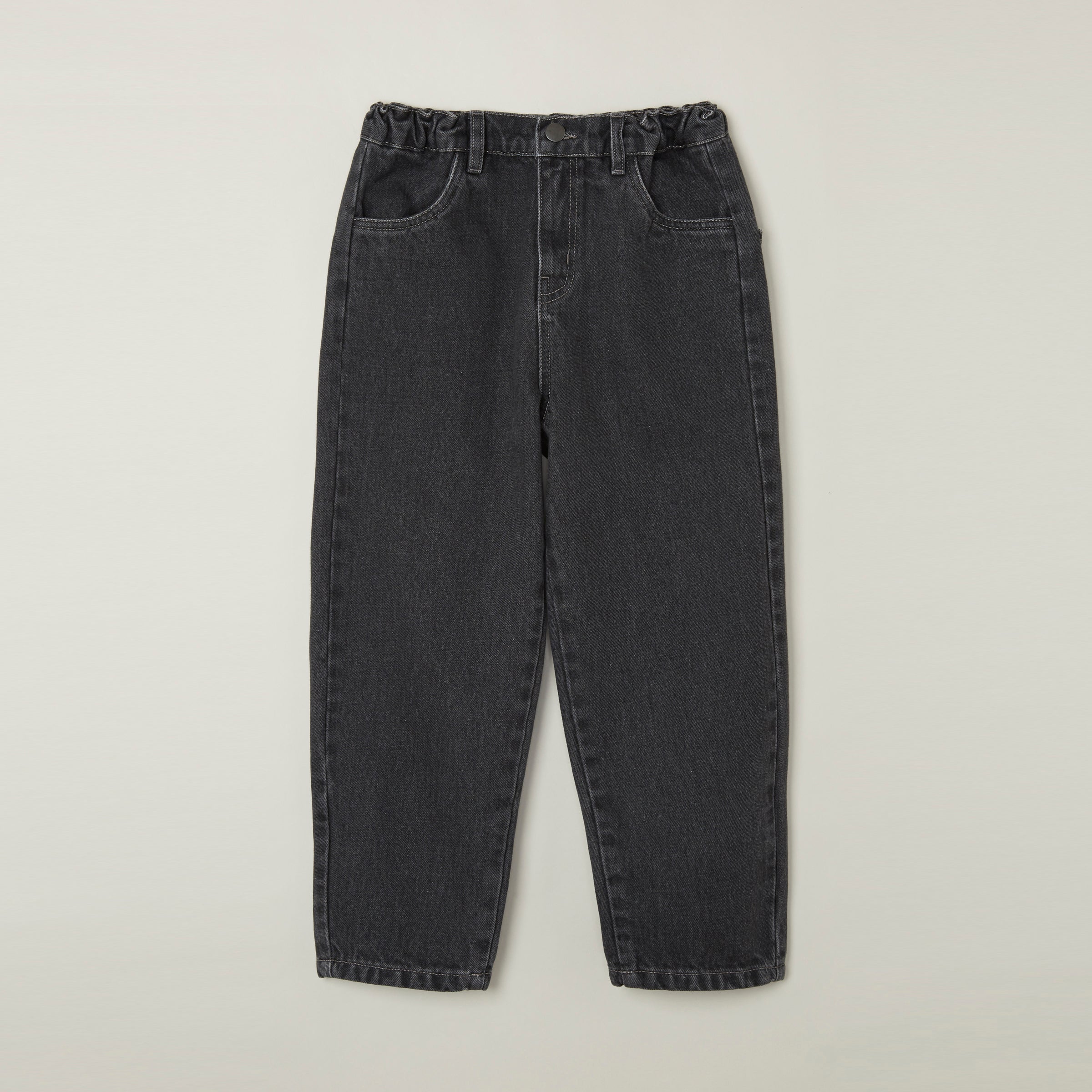Main Story UK Kid's Relaxed Fit Pull-On Elastic Waist Jean Washed Black Denim | BIEN BIEN bienbienshop.com