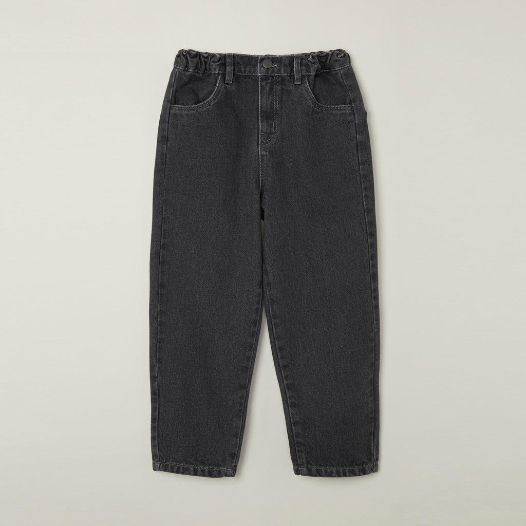 Main Story UK Kid's Relaxed Fit Pull-On Elastic Waist Jean Washed Black Denim | BIEN BIEN bienbienshop.com
