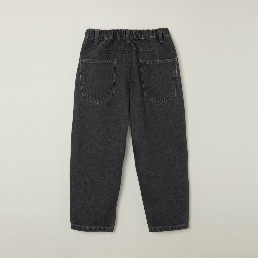 Main Story UK Kid's Relaxed Fit Pull-On Elastic Waist Jean Washed Black Denim | BIEN BIEN bienbienshop.com