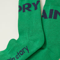 Main Story UK Kid's Mid-Calf Typeface Sock Green & Black | BIEN BIEN bienbienshop.com