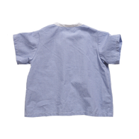 Makié James Baby Boy Short Sleeve Shirt in Blue Gingham White Collar | BIEN BIEN