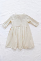 Makié Bee Kid's Dress with Pleats Cream Crinkled Cotton | BIEN BIEN www.bienbienshop.com
