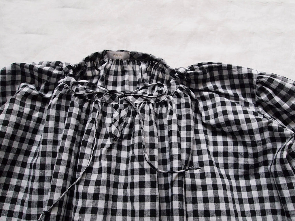 Makié Camille Kid's Cotton Dress in Black Gingham | BIEN BIEN