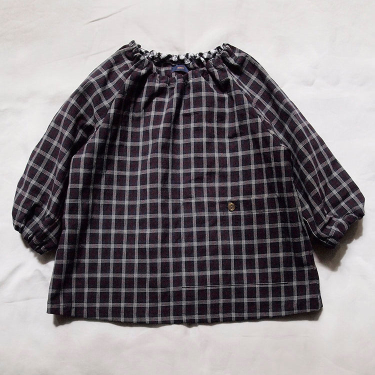 Makié Smock Kid's Cotton Top in Burgundy Plaid | BIEN BIEN