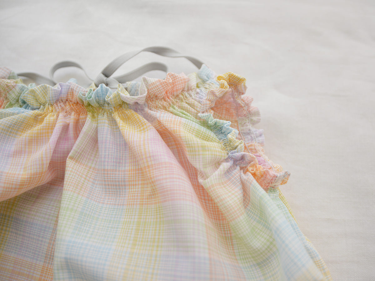 Makié Celina Baby Balloon Romper Rainbow Check Cotton | BIEN BIEN www.bienbienshop.com
