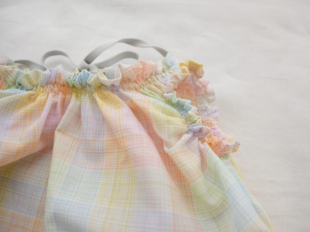 Makié Celina Baby Balloon Romper Rainbow Check Cotton | BIEN BIEN www.bienbienshop.com