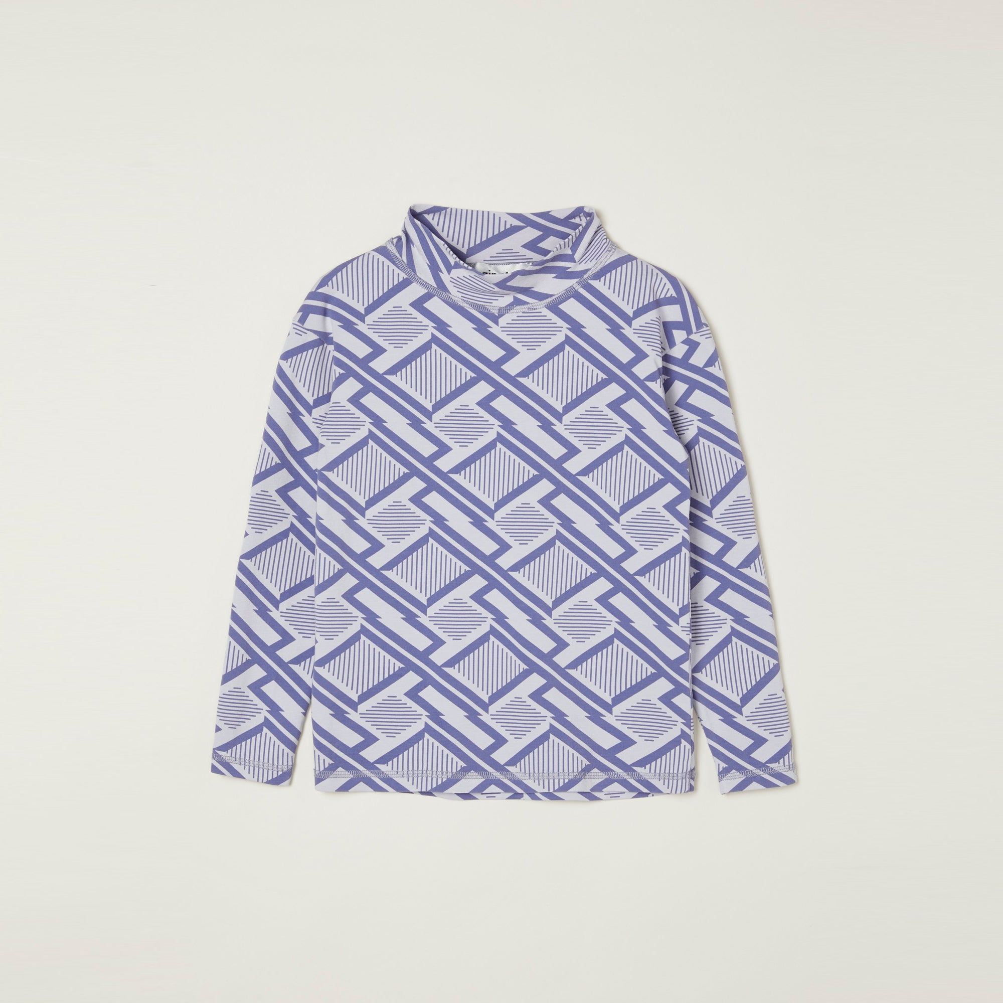 NEW Main Story Kid's Long Sleeve Turtleneck Top Dapple Grey Geometric Print | BIEN BIEN bienbienshop.com